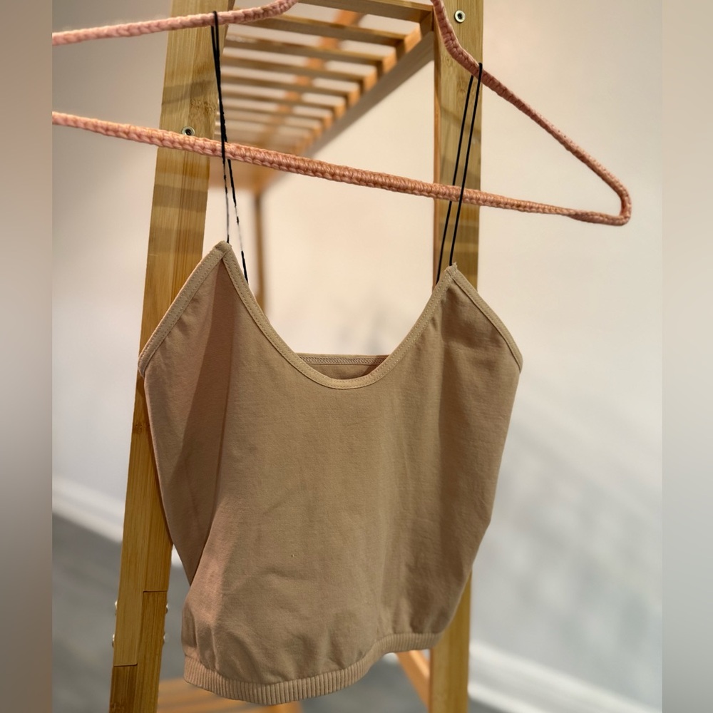 Free People Beige Cropped Tank